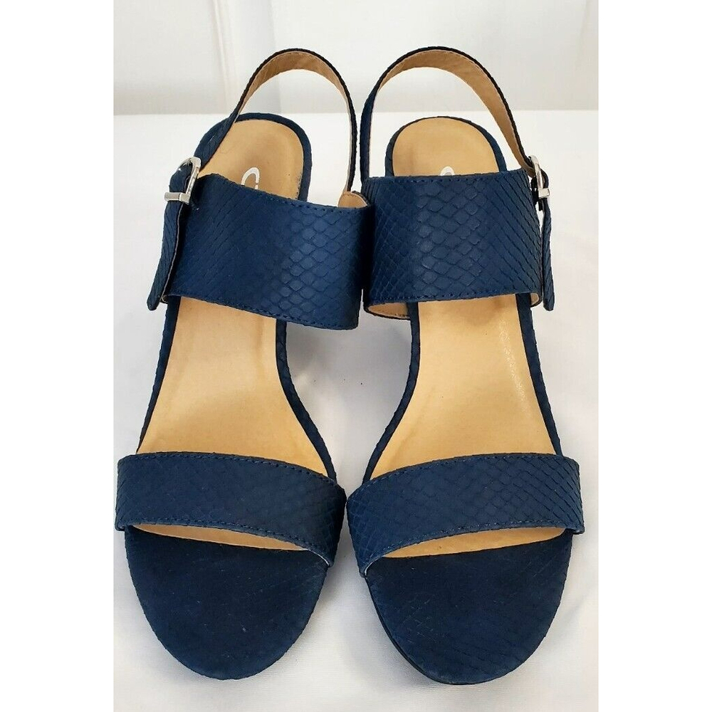 CL by Laundry Women's High Heels Size 8.5 Blue Ankle Strap Sandals EUC
